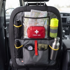 Organizator auto pentru spătar, Shell, cu buzunare, negru, 44x56 cm