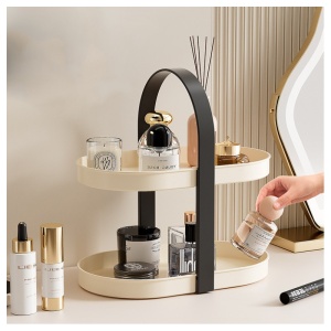 Organizator cosmetic, de baie, cu 2 niveluri, Ecarla, 33 x 20 x 33 cm, CB57