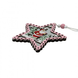 Ornament brad Stea Moș Crăciun 12x12 cm
