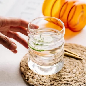 Pahar bubble din sticlă borosilicată, pentru cafea latte, long drinkuri și băuturi reci, 350 ml, eCarla, SZK37POJ