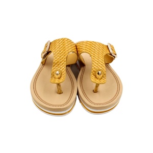 Papuci de Damă Perletti – Wedge Flip-Flop 4cm, cu platformă și textură împletită