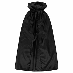 Pelerină Halloween, cu glugă, pentru copii, culoarea negru, one size