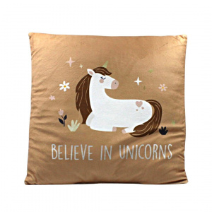 Pernuță unicorn, culoarea crem, 40x40 cm
