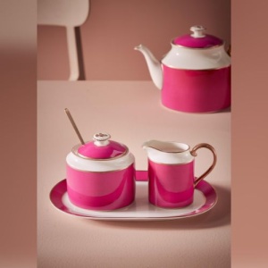 Platou din porțelan, Pip Studio, Gold-Pink, 28x16x2cm, colecția Pip Chique