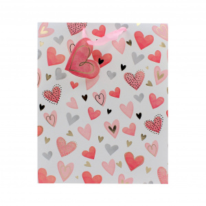 Punga cadou hartie L Scattered Hearts - Img 2