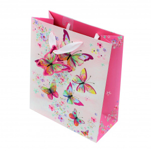 Punga cadou hartie M Colourful Butterfly