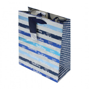 Punga cadou M hartie male stripes