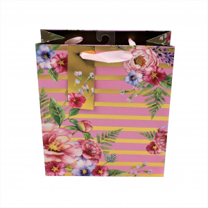 Punga hartie M Stripe Floral New