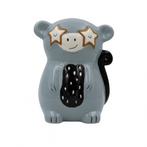 Pușculiță din ceramică model lemur fâșneț - Img 1