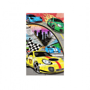 Puzzle 28 piese masinute multicolor - Img 1