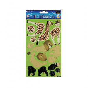 Puzzle 3D 17 piese animalute multicolor - Img 2