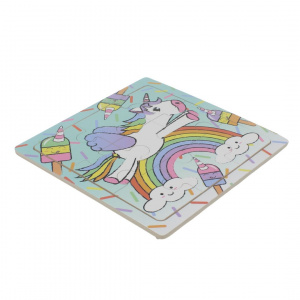 Puzzle lemn unicorn curcubeu și înghețate - Img 2