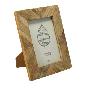 Ramă foto, din lemn de mango, 13x18 cm – model rustic cu textură naturală
