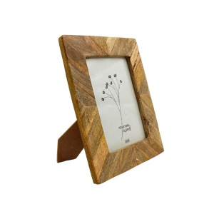 Ramă foto, din lemn de mango, 13x18 cm – model rustic cu textură naturală