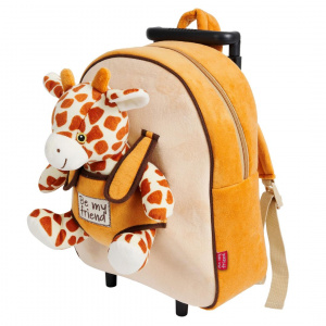 Rucsac Troller, Perletti, cu girafă, pluș detașabil, 38 cm - Img 2