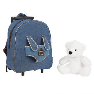 Rucsac Troller, Perletti, cu urs polar, pluș detașabil, 38 cm - Img 4