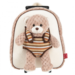 Rucsac Troller, Perletti, cu ursuleț, pluș detașabil, 38 cm - Img 1