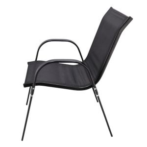 Scaun de grădină Jumi, modern, cu cadru metalic, model FIESTA, culoare negru