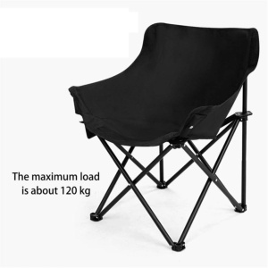 Scaun pliabil, cu buzunar lateral, cadru metalic și husă de transport, culoarea negru, 65 x 59 x 41 cm, eCarla, KRT11CZ