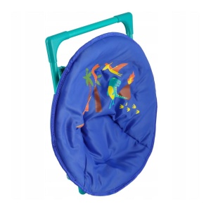 Scaun pliabil Jumi, pentru copii, 48x47 cm, motiv dinozaur, albastru-verde