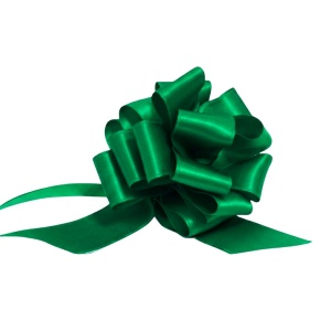 Self-tie satin bow, green