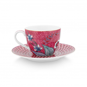 Set 2 cești cu farfurioare, Pip Studio, colecția Flower Festival, 120ml