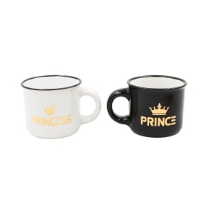 Set 2 Cești Espresso, Nekupto – “PRINCE & PRINCESS”, 2 x 80 ml