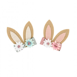 Set 2 clame Zooky urechiușe floricele mov