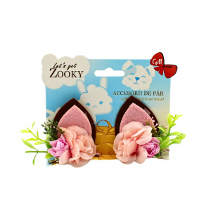 Set 2 clame Zooky urechiușe roz-maro