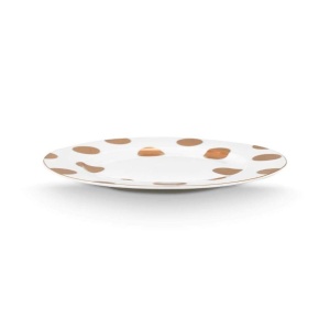 Set 2 farfurii din porțelan, Pip Studio, Breakfast, Dot Delight White, 23 cm, colecția Dot Delight