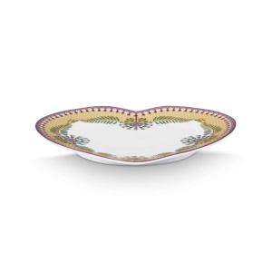 Set 2 farfurii, formă de inimă, Pip Studio, Yellow, 21.5 cm, colecția Lily & Lotus