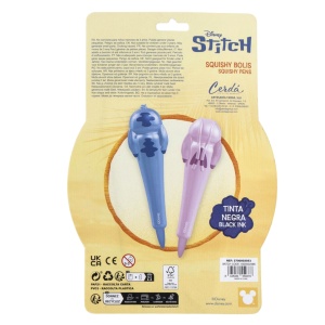 Set 2 pixuri, Stitch și Angel, design squishy, tuș negru, brand Cerda