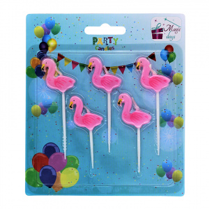 Set 5 lumânări Flamingo Roz - Img 4