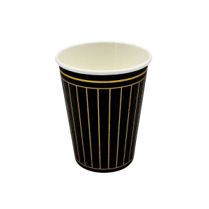 Set 6 pahare 260 ml negru-auriu