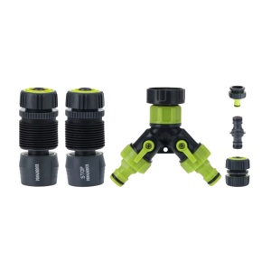 Set conectori și adaptoare furtun grădină, 6 piese, ProGarden – distribuitor Y, racorduri rapide și cuplaje