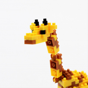 Set construcție Microbricks girafă 176 piese