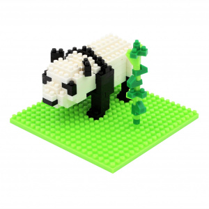 Set construcție Microbricks panda 157 piese
