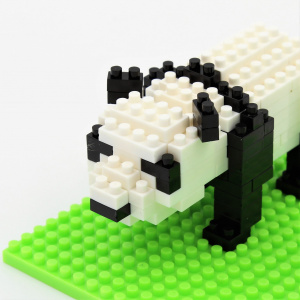 Set construcție Microbricks panda 157 piese