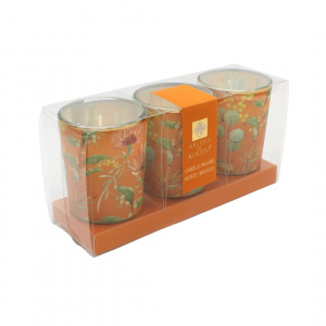 Set lumânări design floral portocaliu 5x6cm - Img 2