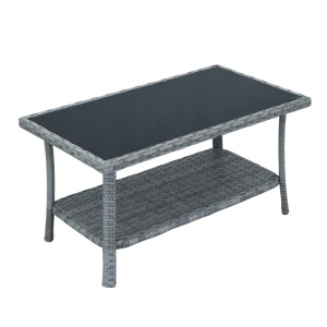 Set mobilier de grădina gri, Jumi, cu 2 fotolii, canapea și măsuță de cafea
