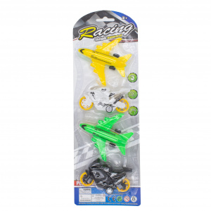 Set vehicule motociclete si avioane jucarie 4 buc V3 - Img 3