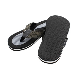 Șlapi flip-flop bărbați, Perletti, negru cu gri