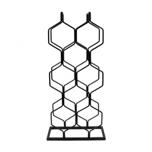 Suport 8 sticle metal 23x11x48cm negru