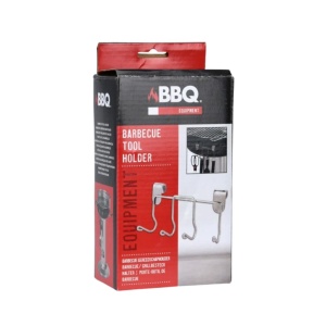 Suport metalic pentru ustensile BBQ – 4 cârlige, montare pe marginea grătarului