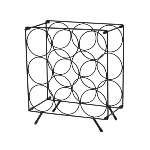 Suport metalic vertical pentru sticle de vin, 9 sticle, 39x18x34 cm