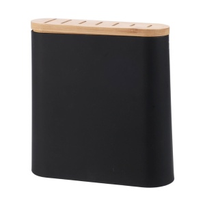 Suport universal pentru cuțite Excellent Houseware, bambus și ABS, 23×8×23.5 cm, sistem anti-alunecare