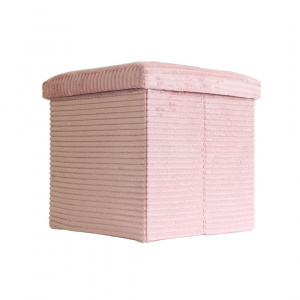 Taburet cu spațiu depozitare 38x38x38 cm reiat mare roz