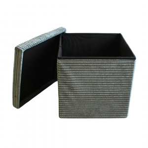 Taburet cu spațiu depozitare 38x38x38 cm reiat mare verzuliu