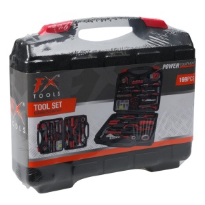 Trusă de scule si accesorii,169 de piese, FX Tool, negru si rosu, in valiză