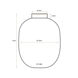 Vaza decorativă, din metal, Pip Studio, Dots Light Blue/Gold, 32 cm, colecția Dot Delight